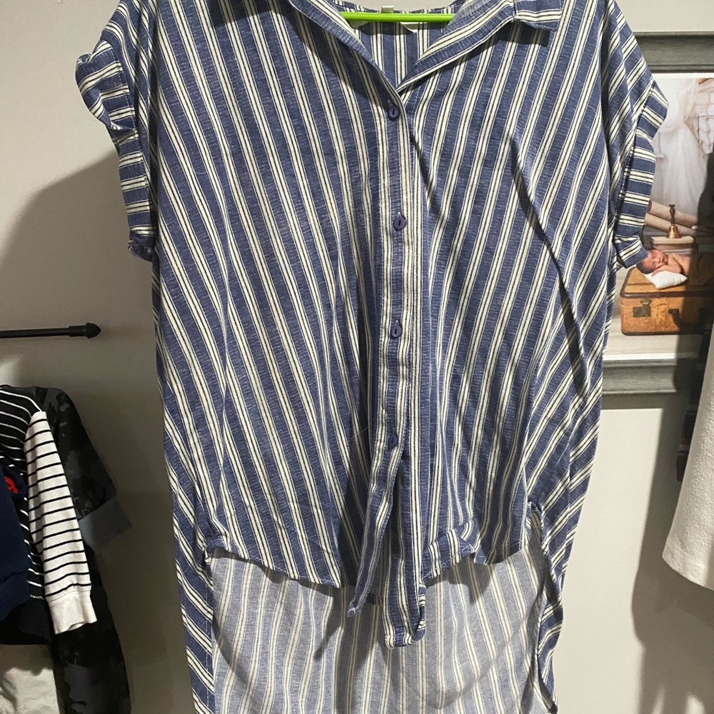 Short & long button down blouse